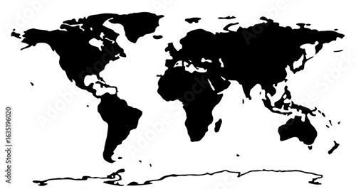 School world map vector illustration showing continents, geography, and global locations for travel and education use vector