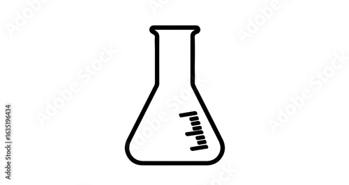 School erlenmeyer flask chemistry lab science equipment conical flask glassware laboratory tool scientific instrument 100ml vector