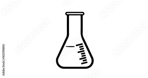 School laboratory glassware erlenmeyer flask vector icon for science research and chemistry education experiment 100ml vector