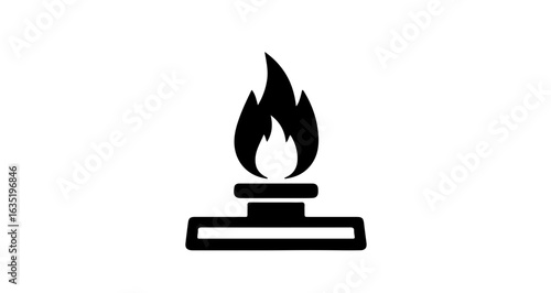 School find black and white flame vector illustration of a gas burner for scientific laboratory equipment use vector