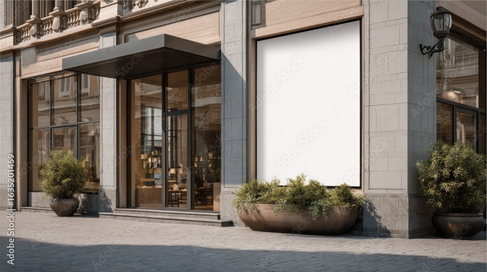 Obraz premium Blank billboard on store front facade