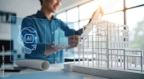 Future of architecture AI assisting in modern building design and smart city planning