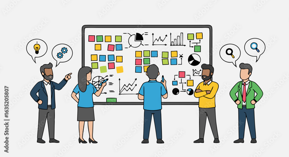 Fototapeta premium Vector Minimalist Geometric SVG Icon Set with Abstract Shapes and Flat Design Style in Blue and Gray Colors