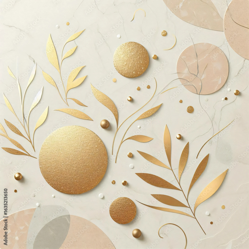 Minimal Beige Terrazzo with Gold Flecks