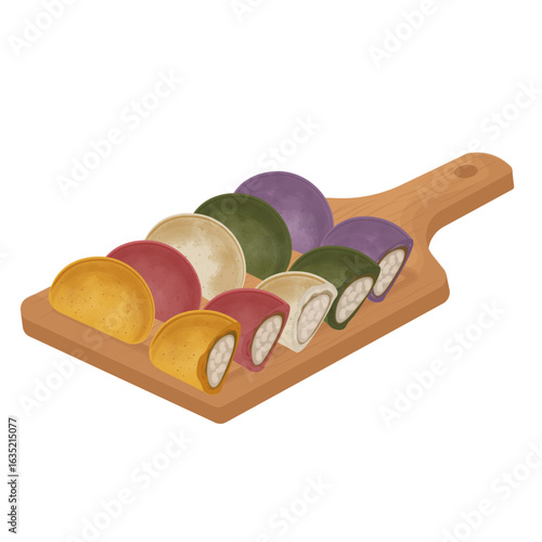 Vector Illustration Logo Clipart Baram tteok or Gaepi Tteok Gaepi Rice Cake 