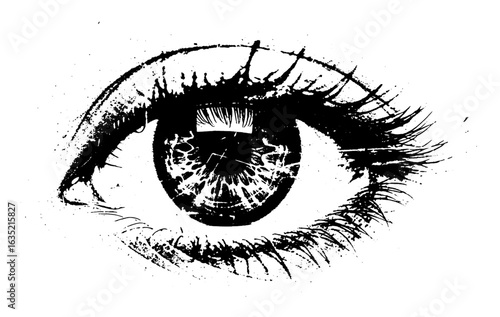 Detailed Ink Sketch of a Human Eye