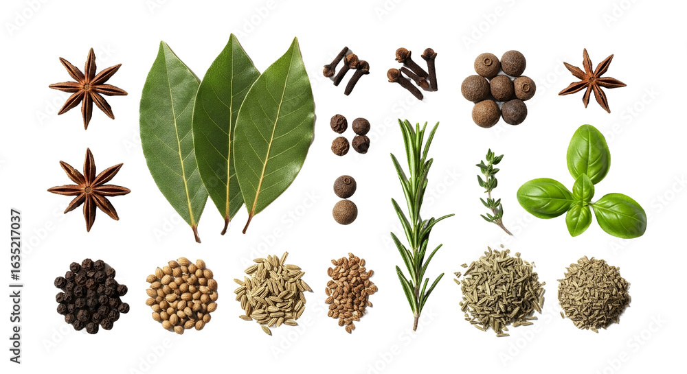 Fototapeta premium Aromatic Herbs Spices Collection Elevate Your Culinary Creations