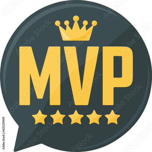 Most valuable player award with crown and stars