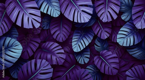 Tropical leaf background with vivid, high contrast greens	