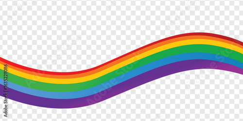 Wavy Rainbow on Transparent Background