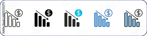 Market Failure Icon Pack Multistyle Illustration