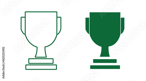Trophy icon set, flat style trophy awards. EPS 10 Vector illustration