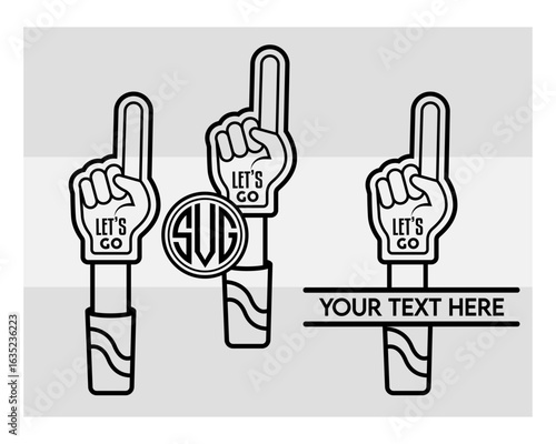Fan Foam Fingers SVG Silhouette Bundle, Hands Up With Glove With Number One, Glove Svg, Hands Up Svg, Foam Hand Supporter, Fan Foam Fingers Png, Fan Foam Fingers Svg Images,