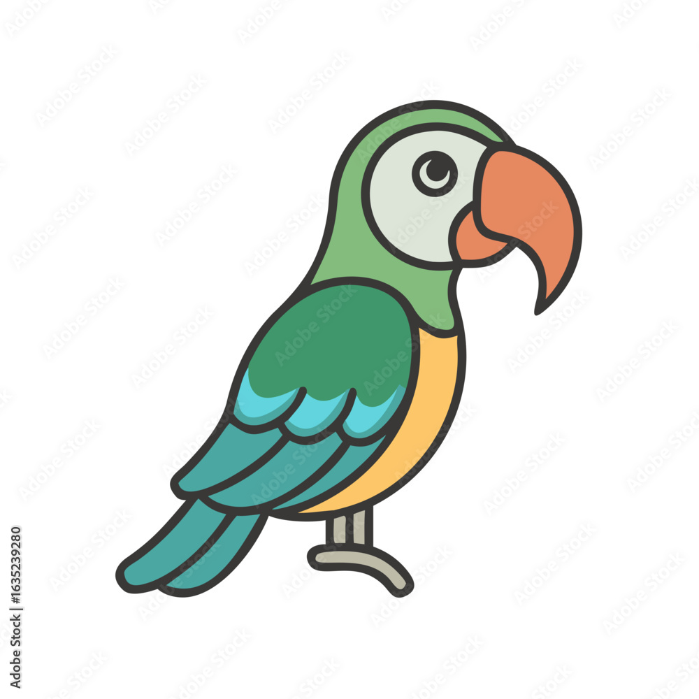 Fototapeta premium Simple illustrations. vector. buffons macaw