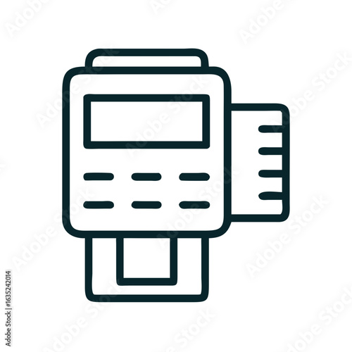 An outline style icon of payment terminal