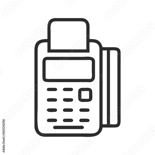 An outline style icon of payment terminal