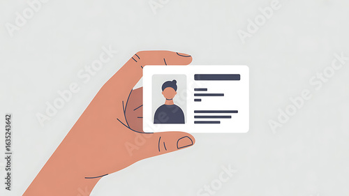 Hand holding identification card