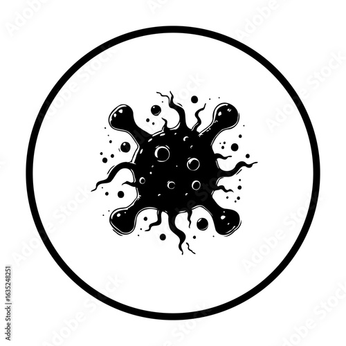 Dramatic representation of virus infection in black and white offering insight into healthcare challenges disease