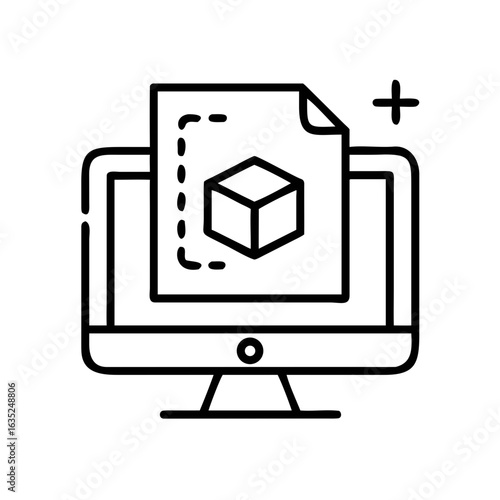 A line style icon of cgi software