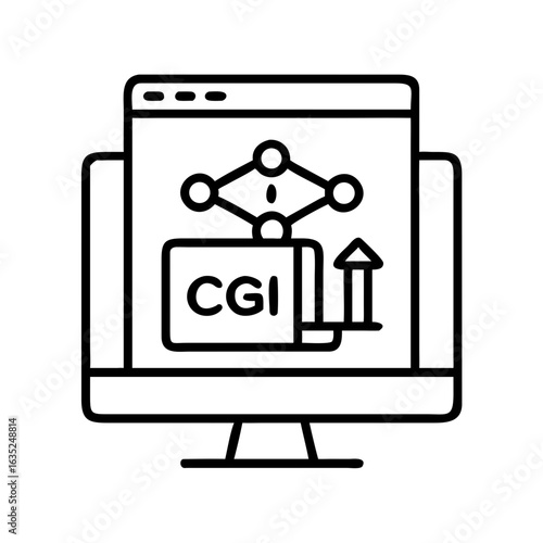 A line style icon of cgi software