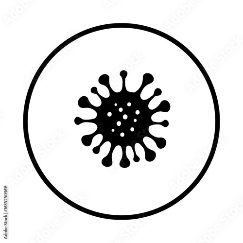 Illustration depicting a virus inside a circle presenting the infectious nature of dangerous coronavirus disease and transmission