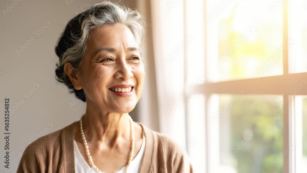 Senior woman contemplating outdoor scene Senior woman contemplating outdoor scene