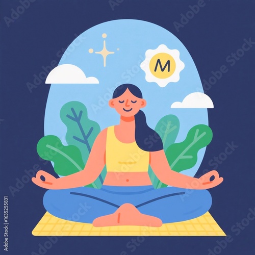 Wallpaper Mural vector illustration of a yoga Torontodigital.ca