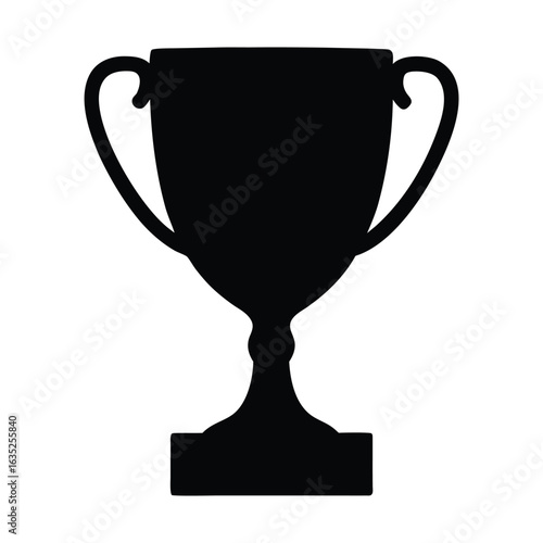 Download black silhouette trophy vector image for award achievement and championship success