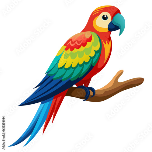 colorful parrot isolated on white