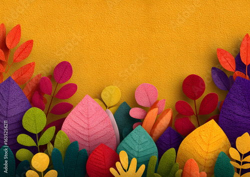 Fall Festival template. Bright colourful autumn leaves on horizontal background. Template for holidays, concerts and parties. Autumn theme