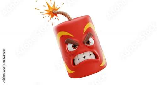 Angry firecracker illustration