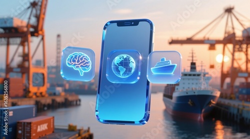Intelligent mobile app for global shipping smart logistics and supply chain automation
