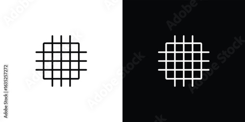 Grid Lines Pattern in Black and White, Abstract Geometric Element, Minimalist Design