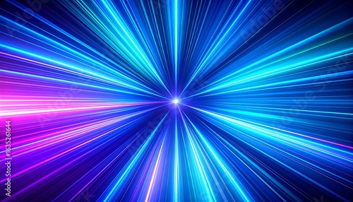 Abstract hyper speed light trails effect with blurred motion creating dynamism