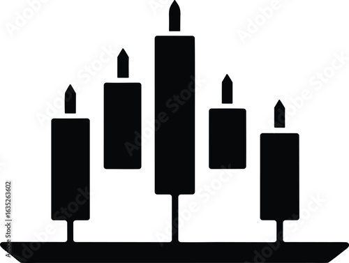 candlestick chart vector icon.
