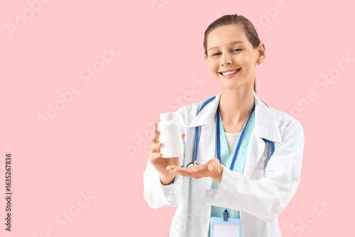 Female medical intern with ...