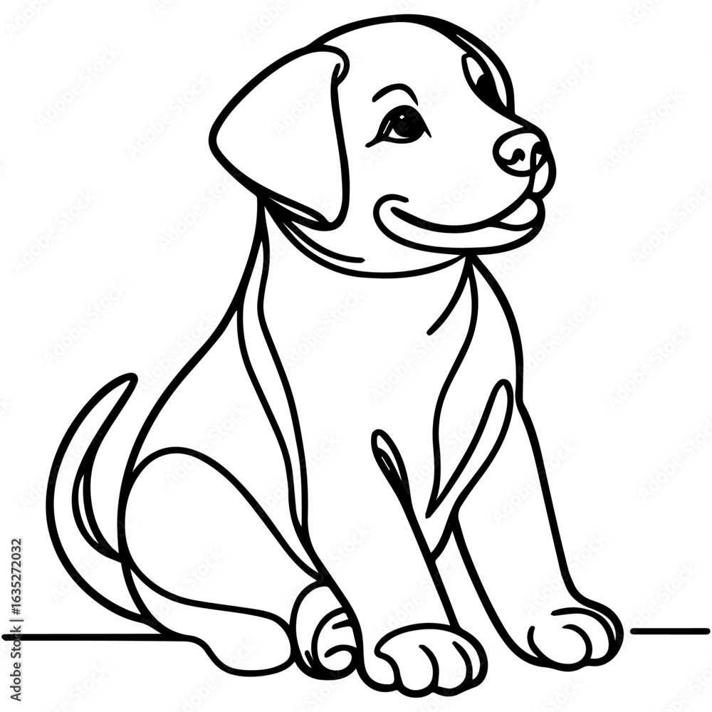 Fototapeta premium Dog Line Art Sketch