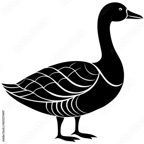 Standing Goose Vector | Waterfowl Line Art