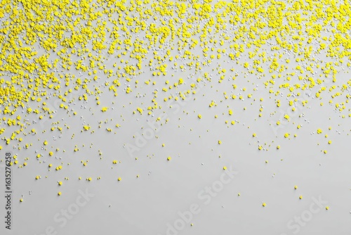 Yellow sprinkles scattered on a light gray surface
