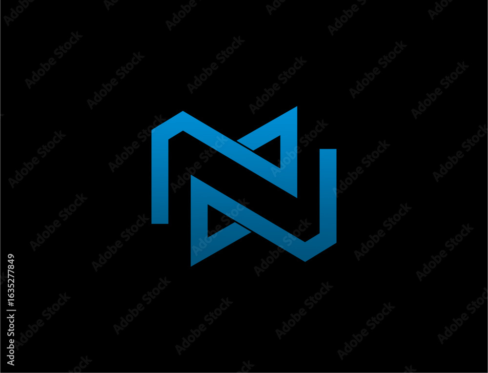 Fototapeta premium Abstract modern letter n logo design