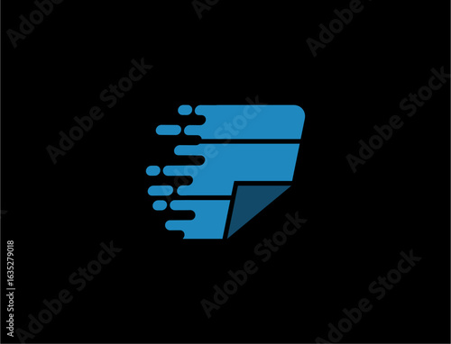 Abstract letter f logo design