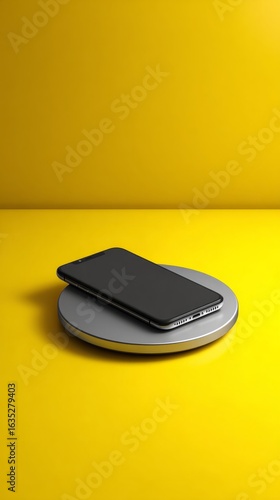 Smartphone on Wireless Charging Pad 