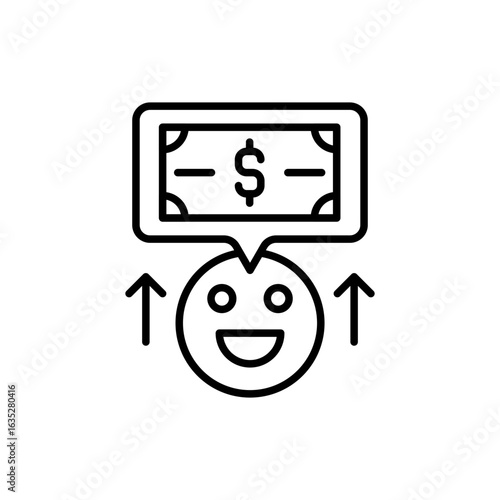 Financial freedom outline icons, minimalist vector illustration ,simple transparent graphic element .Isolated on white background
