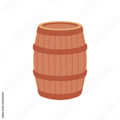 Wooden Wine Barrel Vector Illustration Design
