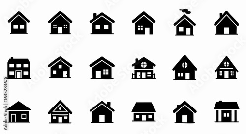 Various black house icons