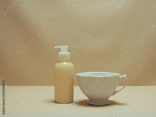 Film-like background with vials and glasses