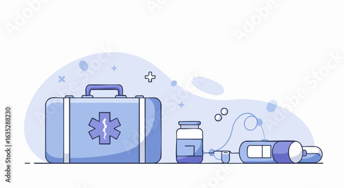 Medical first aid supplies illustration