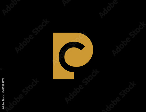 Bold yellow and black geometric letter logo design