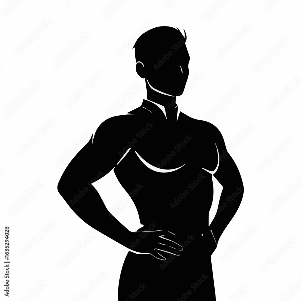 Fototapeta premium Confident Pose Icon: Chest Puffed Out A powerful and minimalist vector icon representing confidence, pride, and self-assurance