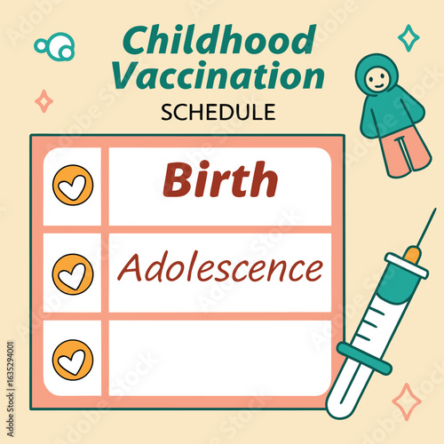 Childhood vaccination schedule chart for parents genereed by ai